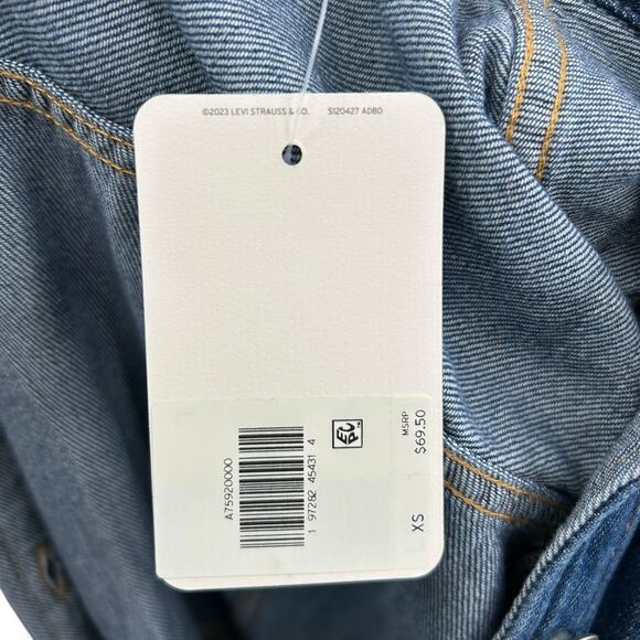 NEW Levi's Denim Dress Size XS Cotton Denim Button Front Collared Shirt Dress - Picture 11 of 11